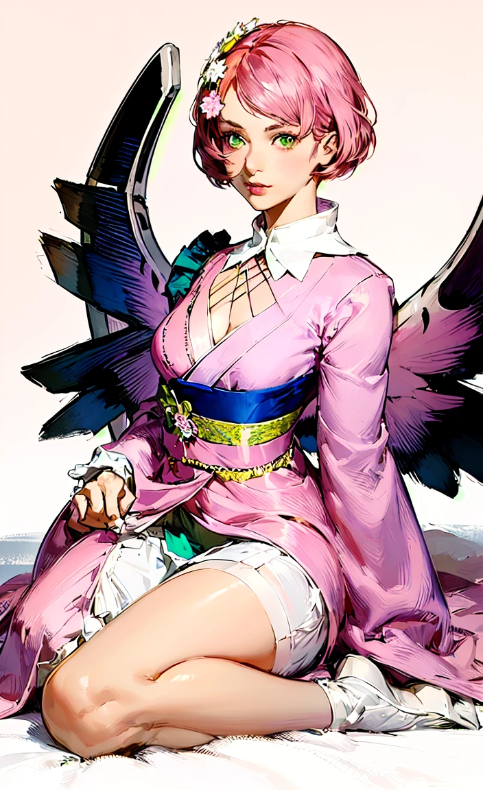 mulher de anime dormindo de cueca, Alisa Bosconovitch, best qualityer, contemporary, flat style, minimalism, Illustrates??the green-eyed plane, pink hair, shorth hair, multicolored wildly hair, black jersey, mechanical wings, Close-U head portrait, pointed chest, neckleace, super neckleace, medium , tekken,pink hair pastel, 1 girl, in kimono, hand painted,Colorless line drawing, pastel yandere colorful, tekken, Garota super fofa de pink hair com maquiagem gótica ao lado, with maid outfit,slender figure,chunky,He sat on the floor,Dressed in pink and white maid outfits,Very Shorthair,with cat ears,quadratic element,, pink kawaii in 1910 era clothing, Alisa Bosconovich's pink lips, no style da soft core palette aurorapunk, an anime illustration of your face, animated gifs, hand drawn animation, charming sketches, smooth and shiny, hazy romanticism, Superflat style, white background - ar 1:1 - niji 5 - expressive style --s 50 , pink kawaii in the 1920s clothing eraPink eagles, wearing a bright white shirt, no style da soft core palette aurorapunk, an anime illustration of your face, animated gifs, hand drawn animation, charming sketches, smooth and shiny, hazy romanticism, Superflat style, white background - ar 1:1 - niji 5 - expressive style --s 50, absurdrez, highres, ultra detailed, (1 girl:1.3), break , Design an image featuring beautiful calligraphy