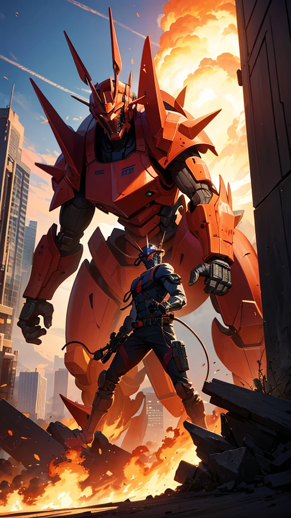 Giant robot vs. giant fire-breathing monster