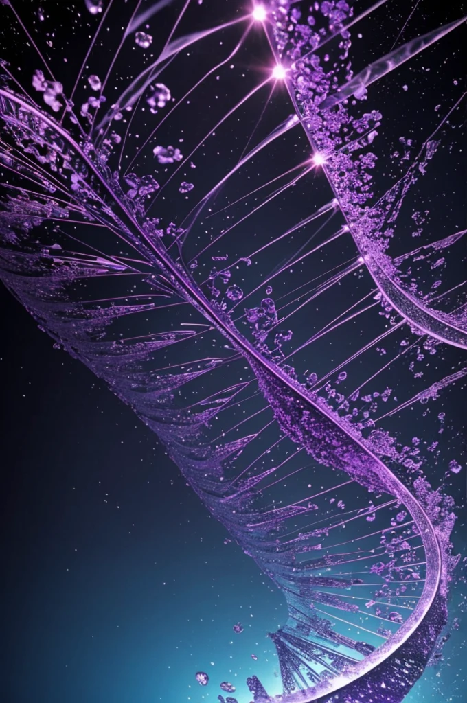 DNA sequence but composed of air elements, water, fire and purple 