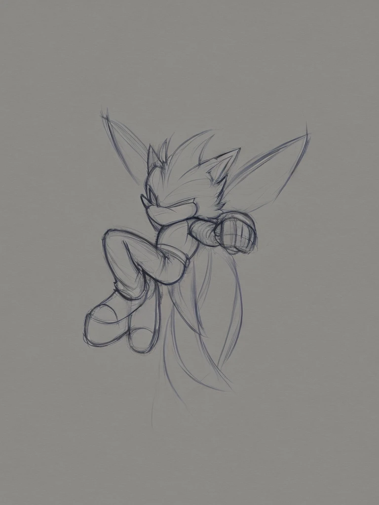 male, mobian, ((Sketch Anime Pose)), Sketch base, base, flying, blank background
