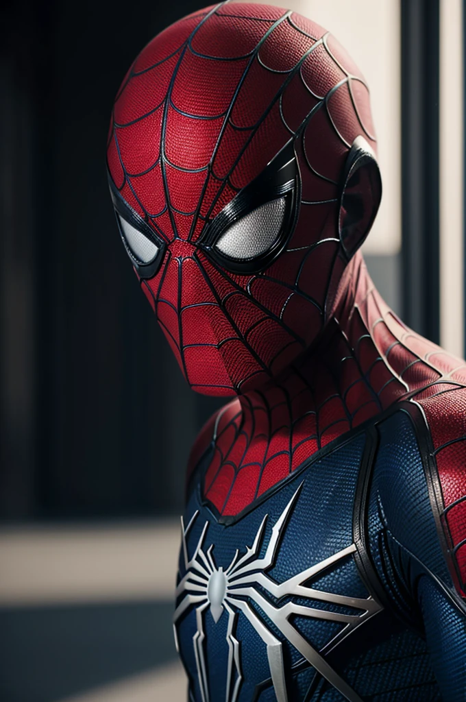 A photograph of Spider-Man., sin mascara, the 20s, elegant, detailed face, looking to the camera, portrait, 8k hd, high quality