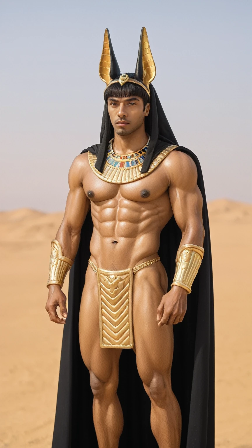  a solo figure is depicted in a dynamic pose, facing towards the right. The scene is set at the gates of hell, with flames and a fiery landscape that evoke the underworld. The landscape is dark and ominous, adding to the dramatic atmosphere.

realistic,score_9, score_8_up, score_7_up, BREAK,
 The figure is Anubis, the Egyptian jackal-headed god, anthropomorphized with muscular build. He is holding golden scales, symbolizing his role as the god of mummification and the afterlife. His pose is dynamic and cinematic, captured from a dramatic camera angle that enhances the intensity of the scene.

Anubis is adorned in golden armor, with a black and gold cape flowing behind him. The attention to anatomy and proportions in the painting is excellent, showcasing the artist’s skill in creating a lifelike and powerful representation of the mythical figure.

This painting is a masterpiece, centered and balanced, with a focus on the dramatic and mythical elements of Anubis in the hellish landscape. The use of oil painting techniques adds a richness and depth to the image, making it a visually stunning and award-winning piece.