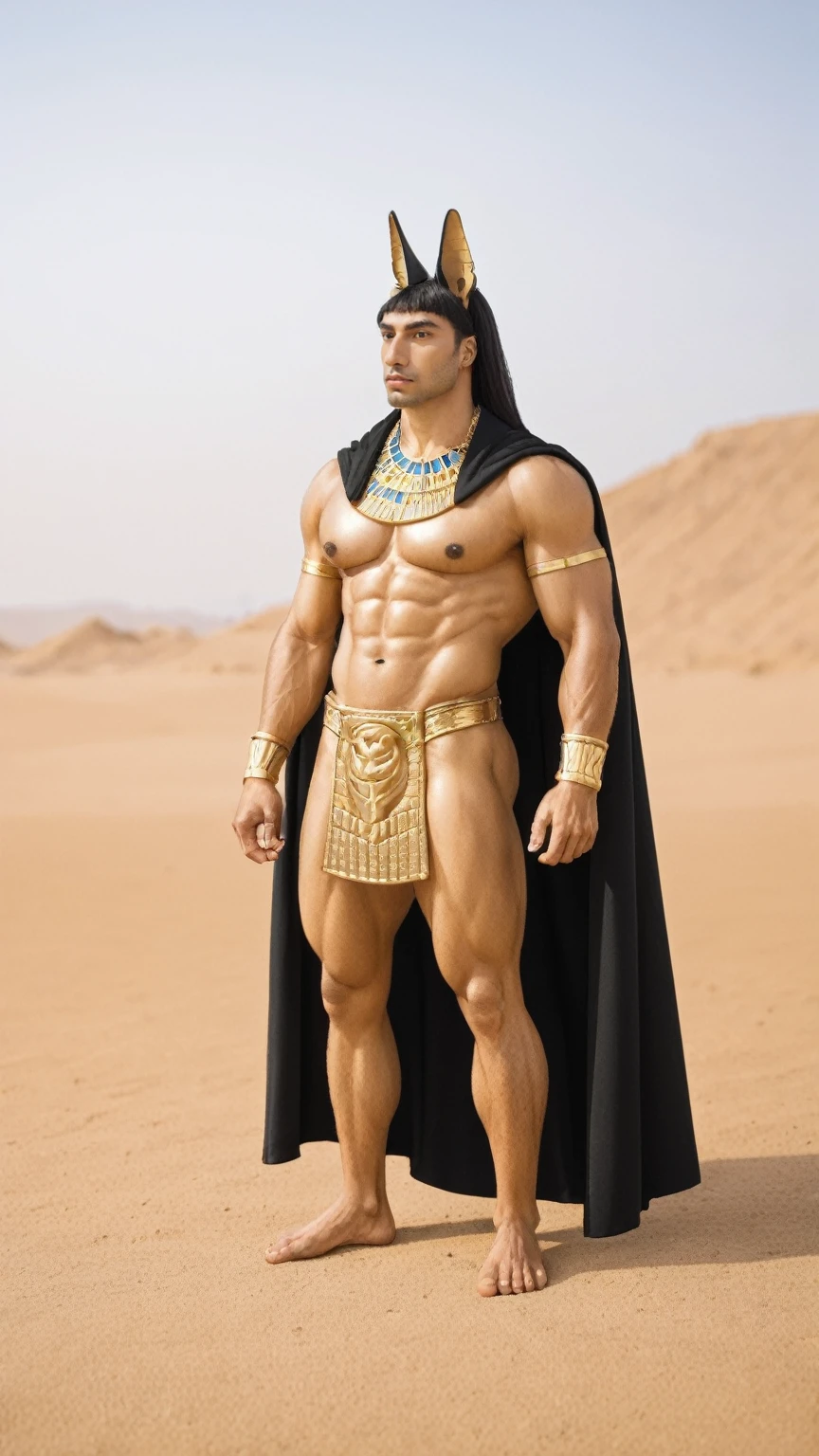 a solo figure is depicted in a dynamic pose, facing towards the right. The scene is set at the gates of hell, with flames and a fiery landscape that evoke the underworld. The landscape is dark and ominous, adding to the dramatic atmosphere.
realistic,score_9, score_8_up, score_7_up, BREAK,
The figure is Anubis, the Egyptian jackal-headed god, anthropomorphized with muscular build. He is holding golden scales, symbolizing his role as the god of mummification and the afterlife. His pose is dynamic and cinematic, captured from a dramatic camera angle that enhances the intensity of the scene.
Anubis is adorned in golden armor, with a black and gold cape flowing behind him. The attention to anatomy and proportions in the painting is excellent, showcasing the artist’s skill in creating a lifelike and powerful representation of the mythical figure.
This painting is a masterpiece, centered and balanced, with a focus on the dramatic and mythical elements of Anubis in the hellish landscape. The use of oil painting techniques adds a richness and depth to the image, making it a visually stunning and award-winning piece.