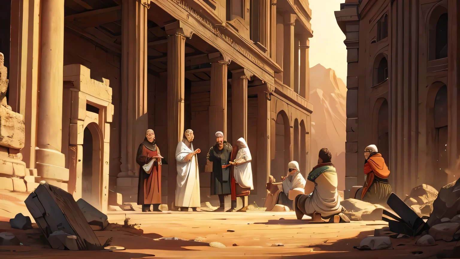 prophets preaching in the 4th century BC in the midst of chaos in desert