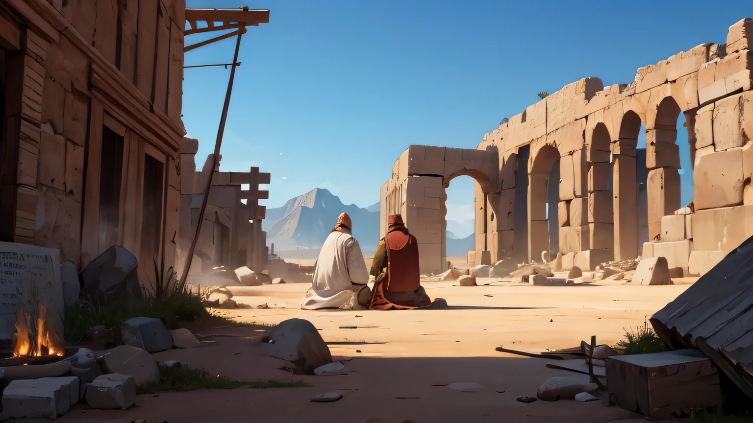 prophets preaching in the 4th century BC in the midst of chaos in desert