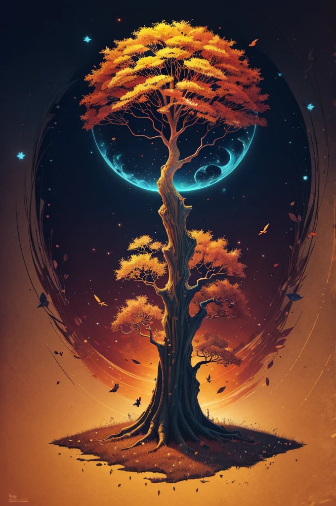 circular tree,four seasons,spring,summer,autumn,winter,leaves,roots,branches,trunk,ornate border,decorative,digital illustration,artwork,movement,time,swirling background,dark background,vibrant colors,natural,life cycle,growth,change,nature,life,peace,harmony,spirituality,symbolism,digital art,illustration,painting,graphic design,art,design,digital media,online art,visual art,fine art,fantasy