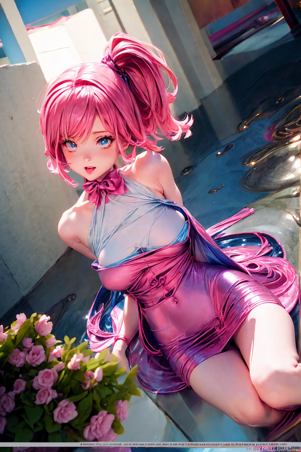 Cute sexy girl, Pink Hair, Bunny Girl, Surreal, Detailed lighting, Japanese cartoons, have