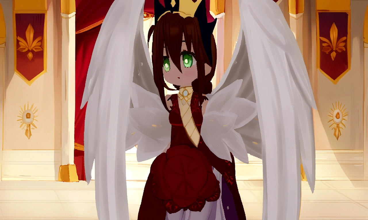 a queen, Goddess of war also divine Titan of the sun and with very beautiful, even shining green eyes