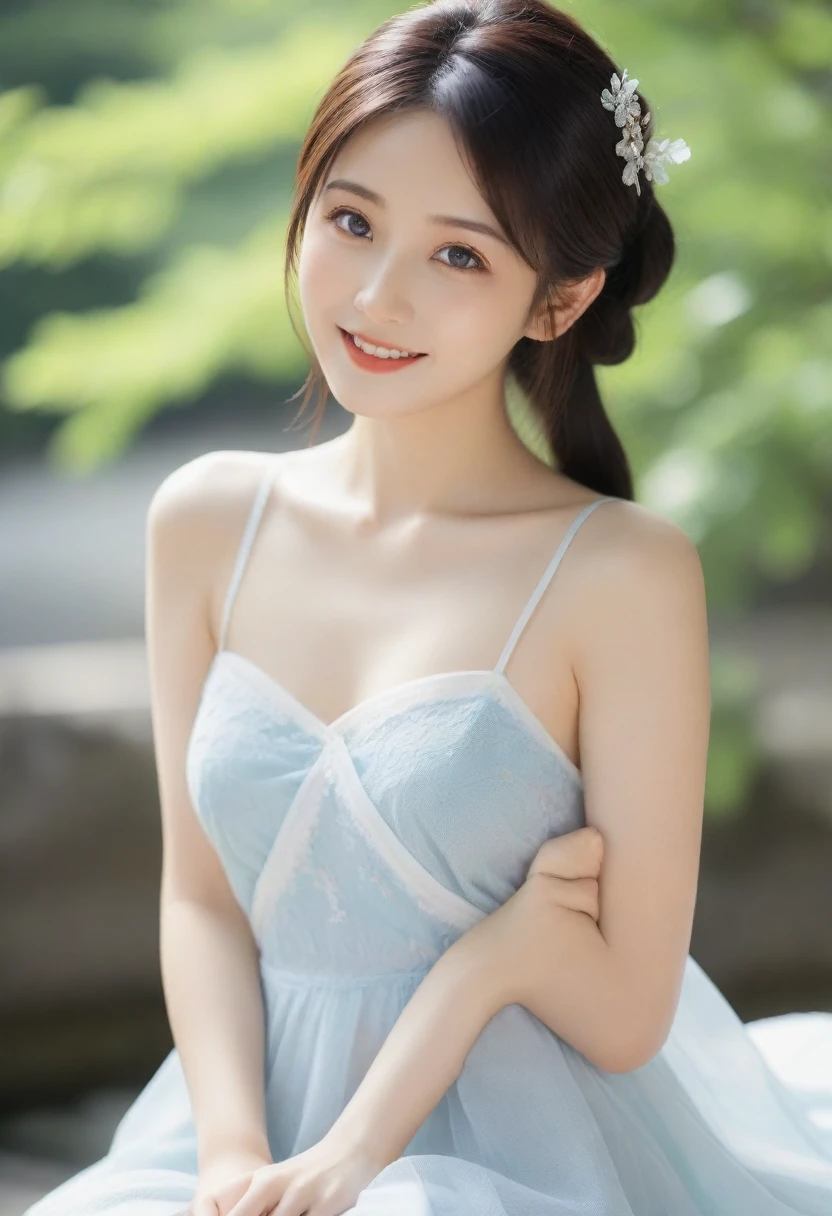 8K, Ultra-high resolution, Highest quality, masterpiece, 三分割法によるphotograph,Surreal, photograph, 1 Girl, (16 years old:1.3), pretty girl, Cute face, Beautiful eyes in every detail, 細かくdetailedに,masterpiece,, One Girl:1.2, Japan Female Announcer,whole body, 1 Girl, Blurred Background, Slender figure,Taisho Romance,Yeskara-san passes,Beautiful leg line beauty,Captivating thighs,A carefree smile,Heal the heart,Black Hair,Braid,Looking at the audience、beauty,Long neck、Laugh a little、Please close your mouth and laugh、(((Ideal body type))),A cup small breasts :2,、Portraiture:2、Perfect ???????、鮮明なdetailed、detailed、Surreal、Light and shadow,Strong light 