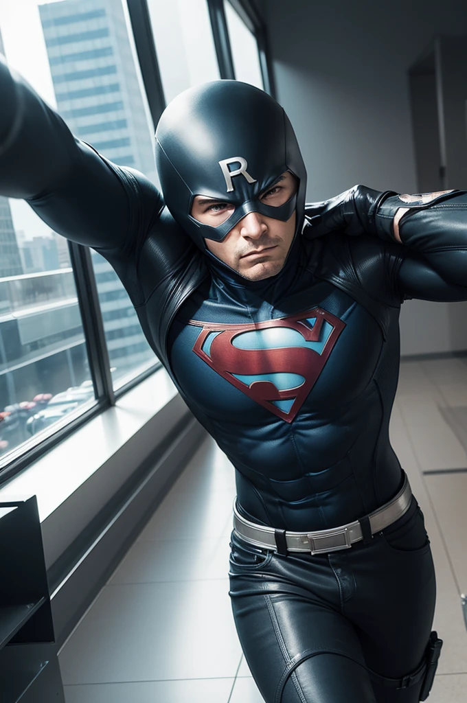 The superhero if you are a bad presence in a bank robbery