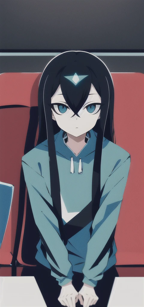 ANIME FRIENDLY LOOKING female BUSINESS CHARACTER WHO IS WEARING A BLACK FACE MASK, A BLUE HOODIE. HE IS SITTING BEHIND HIS LAPTOP IN HIS OFFICE, ARMS ON HIS DESK. IT IS NIGHT. THE ROOM HAS VOLUMETRIC LIGHTING. HE IS FRONT FACING TO THE CAMERA, LOOKING STRAIGHT AND CENTERED, CENTRAL PORTRAIT, SITTING STRAIGHT, FRONT VIEW, CENTERED LOOKING STRAIGHT. THE OVERALL AMBIANCE OF THE IMAGE SHOULD CONVEY A CONNECTION TO MINIMALISM, FLAT ILLUSTRATION, BOLD LINE, MINIMALISM, SIMPLIFIED, GOUACHE ILLUSTRATION. 8K RESOLUTION neon
---