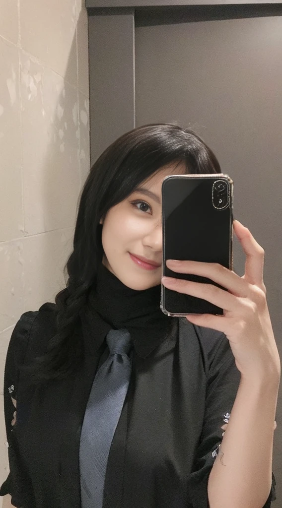 (masuter piece：1,3）、top-quality、​masterpiece、hight resolution、Original、highly detailed wallpaper、jeans、(Tie your hair with a large ribbon), (A slight smil)、a small face、((Full breasts))、(Graphic T-shirt with animal characters printed)、(Light on Face)、Live-action style, Beautiful facial features, darkened room, full-shot, full length