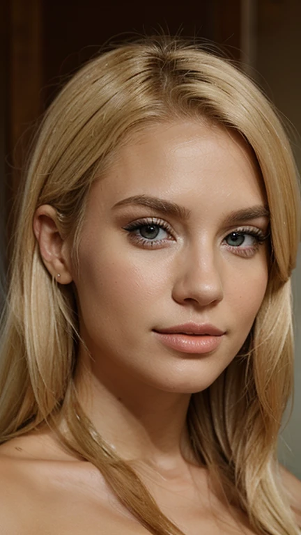 make a blonde woman, with European features together with two other women