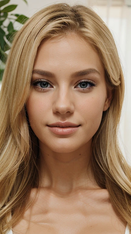 make a blonde woman, with European features together with two other women