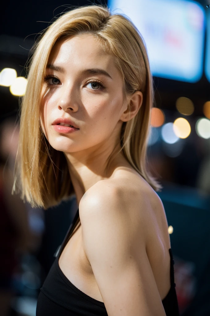 (Cinematic Aesthetic:1.4) Photo of a beautiful medium hair, blonde, woman, sexy