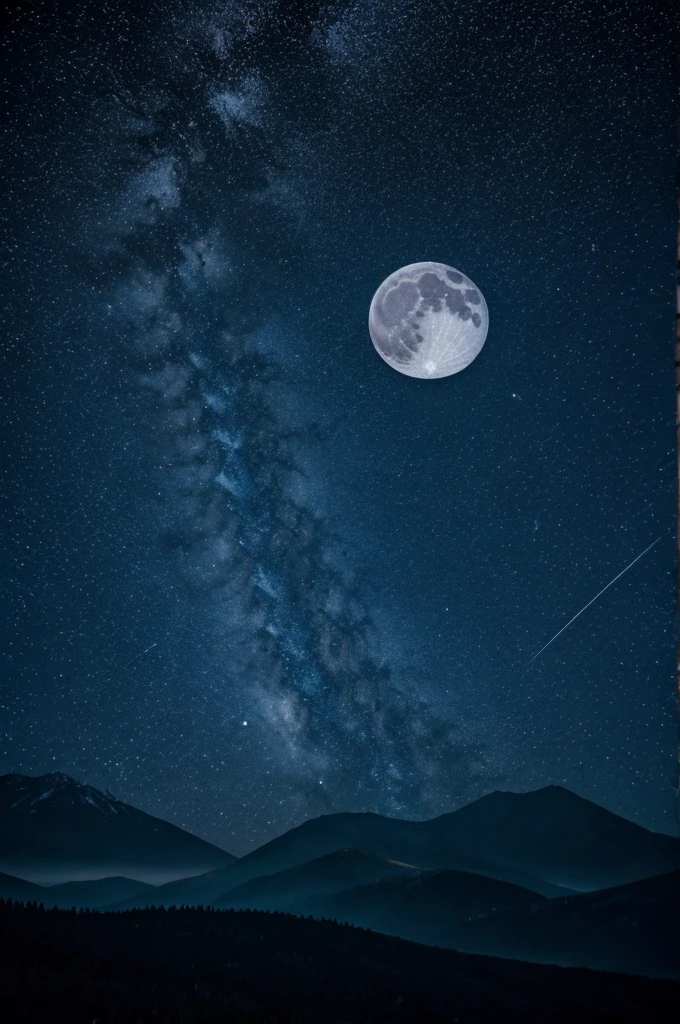 Moon with stars 