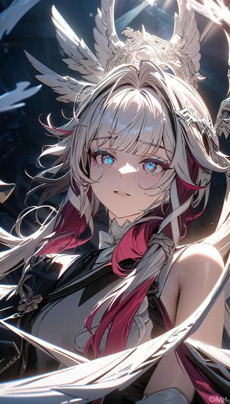 ((masterpiece, best quality)), very aesthetic, ultra detailed, intricate details, highly detailed, UHD, HDR, 8K, perfect face, 1girl, columbina, genshin impact, (newest anime art style)