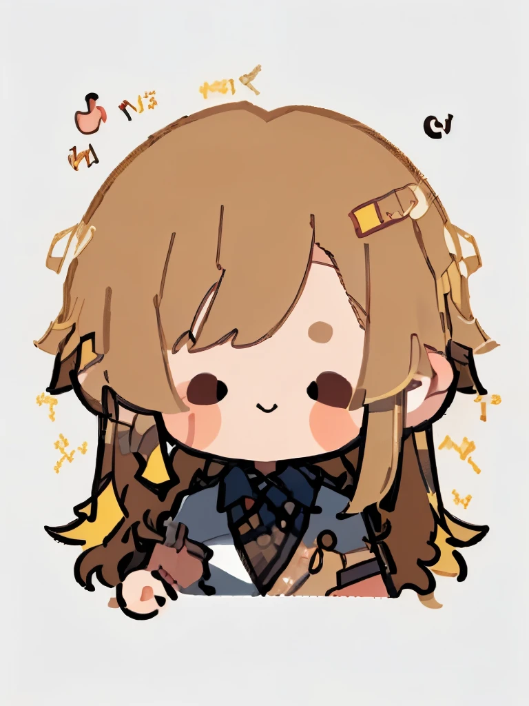(best quality,4k,8k, high res,masterpiece:1.2), ((masterpiece)), (((best quality))),
(((SFW)),
((best quality,4k,8k, high res,masterpiece:1.2), ((masterpiece)), (((best quality))),
((masterpiece)), (((best quality))), Illustration, 1 girl, hair color, hairstyle fax, eyes, sharp style, smug, yellow, strong woman, brown hair, long sharp hair, adventurous, funny, brown eyes, bold, sun theme, sharp yellow fashion, hairstyle fax, action, female, big smile, modern clothes, stylish, ESTP personality, (((facing front, front view,):1)), character icon, minimalistic style, simple icon
(({Mischievous ESTP aura})), 2d painting, sparkles, ,({ mischievous smug expressions}:1)
((((flat coloring, white background:1.1, character icon, silly chibi icon, flat avatar, front view:1.1):1)))