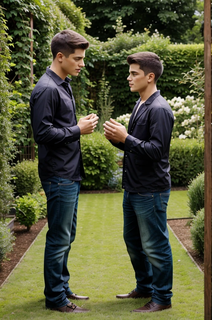 Two brother argument in tbe big garden 