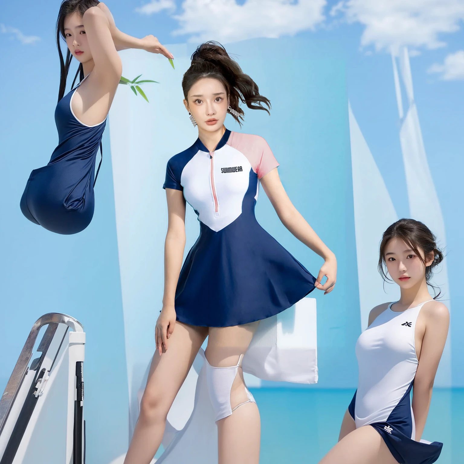 a teenager japanese girl in a swimwear