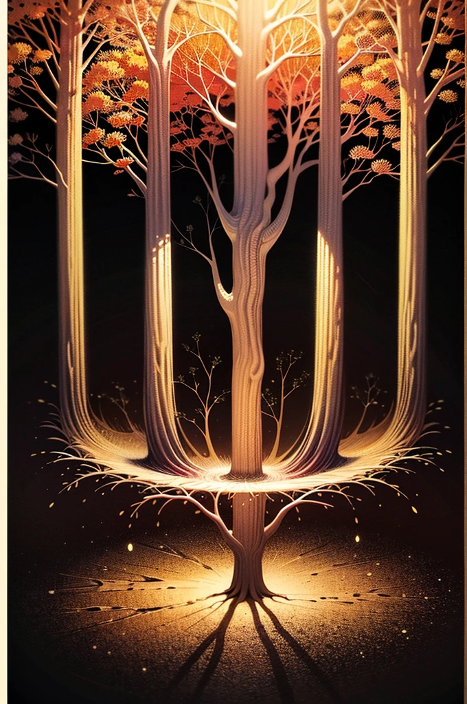 circular tree,four seasons,spring,summer,autumn,winter,leaves,roots,branches,trunk,ornate border,decorative,digital illustration,artwork,movement,time,swirling background,dark background,vibrant colors,natural,life cycle,growth,change,nature,life,peace,harmony,spirituality,symbolism,digital art,illustration,painting,graphic design,art,design,digital media,online art,visual art,fine art,fantasy