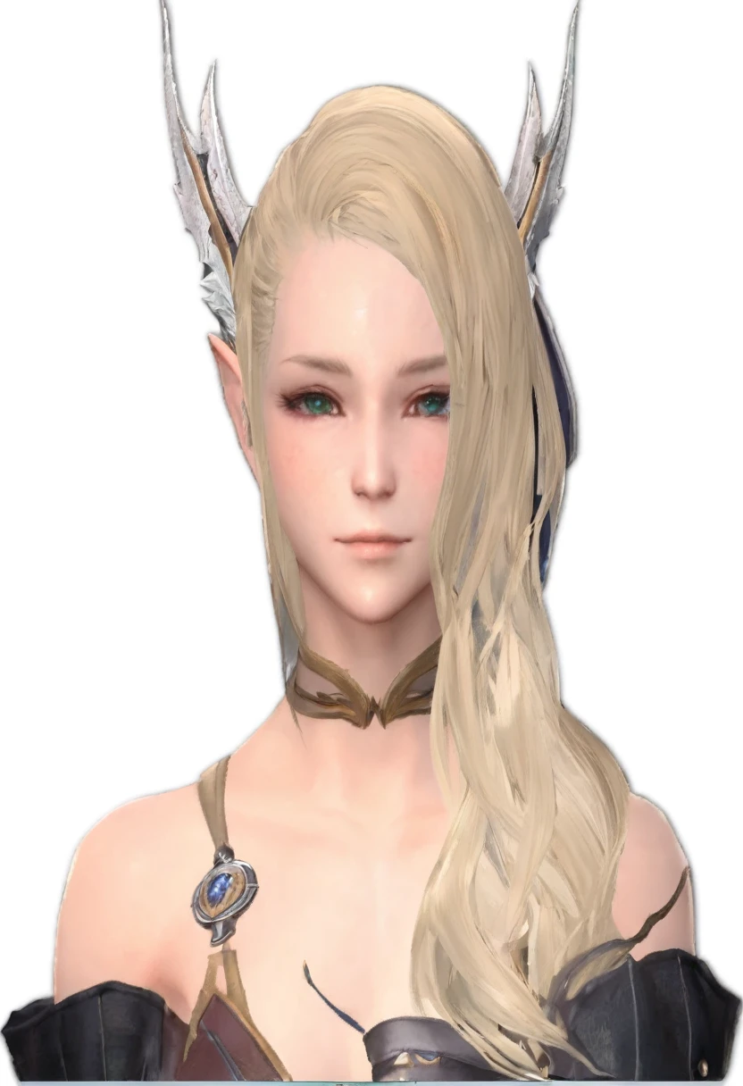 ((masterpiece, Highest quality)),One Girl、 Detailed face, Esbian all over, Full of details, Very detailed,Close-up of a woman with long blonde hair in a dress, Lineage 2 Revolution Style, Final Fantasy 14 Style, Female Elf, elven character with smirk, I will, Female Characters, (((gone crazy))) Elf Princess, Elf Girl, Lalafell, From System 2, FF14, Pale milky porcelain skin, Elf portrait