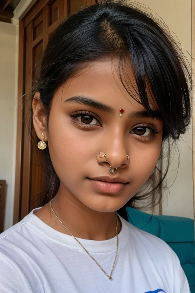 18 year old woman indian girl with to nose pearcing