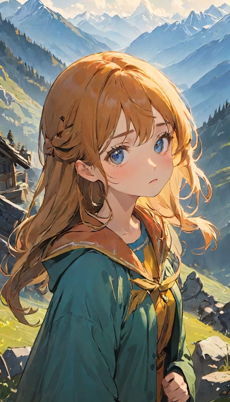 Highest quality, Absurd, Very detailed, In the mountains_this, 1 Girl, alone_concentrate, Let your hair down