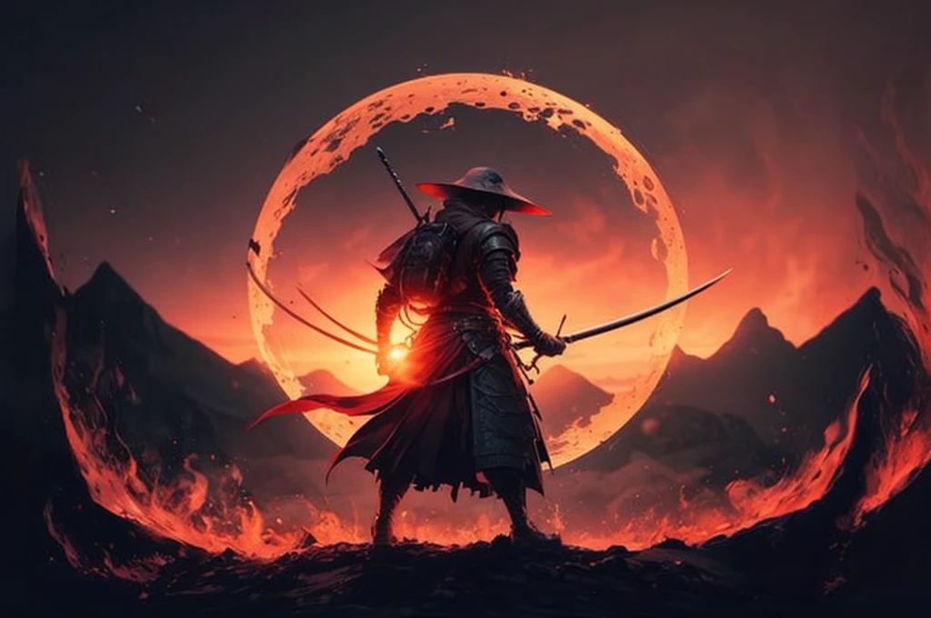 woman on mars, holding sword