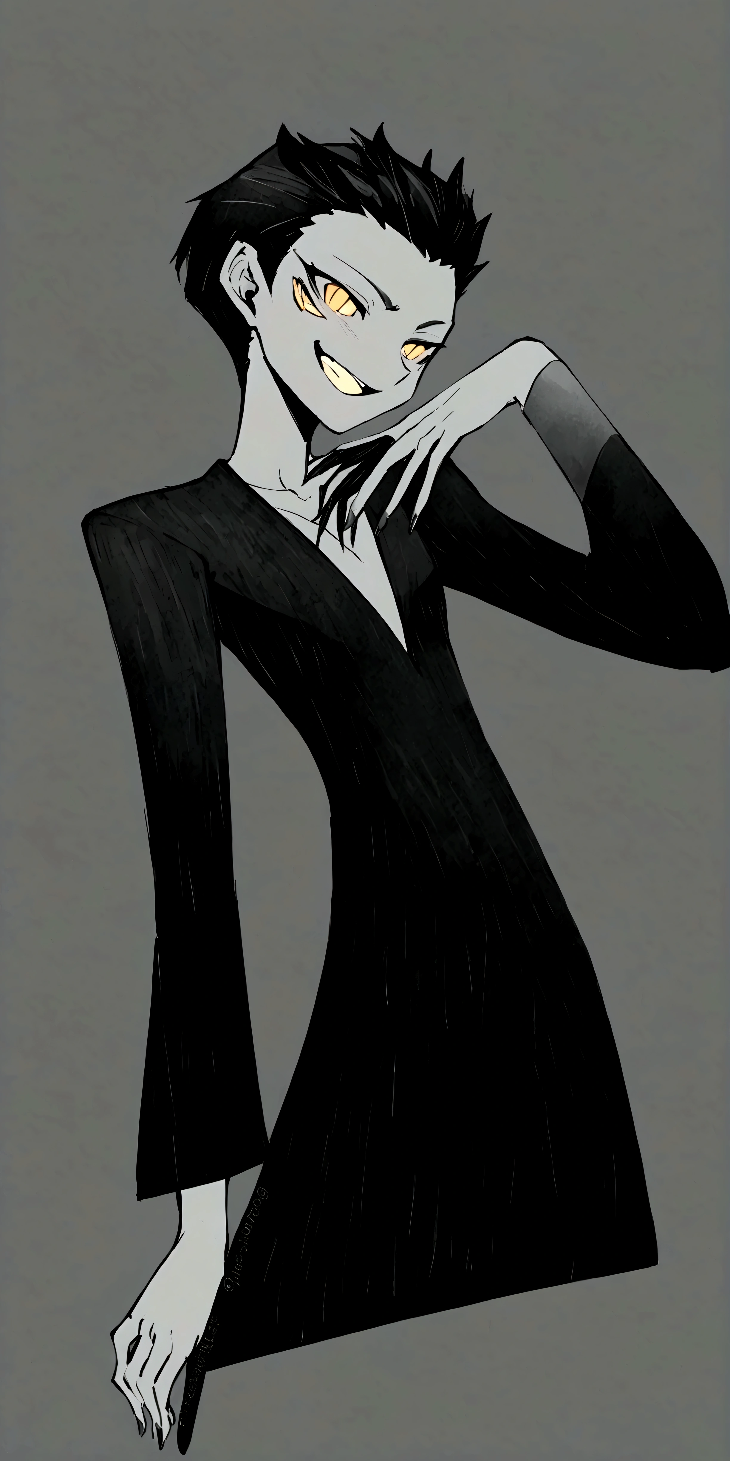 a drawing of a man with a crow on his shoulder, Shinigami, nasty!!, evil smile, the comic book sandman, inspired by Sugimura Jihei, inspired by Ben Templesmith, pose do mal, nasty!!!, bad standing, smirking pose, faceless distorted god, dark and mysterious character, evil villain smile