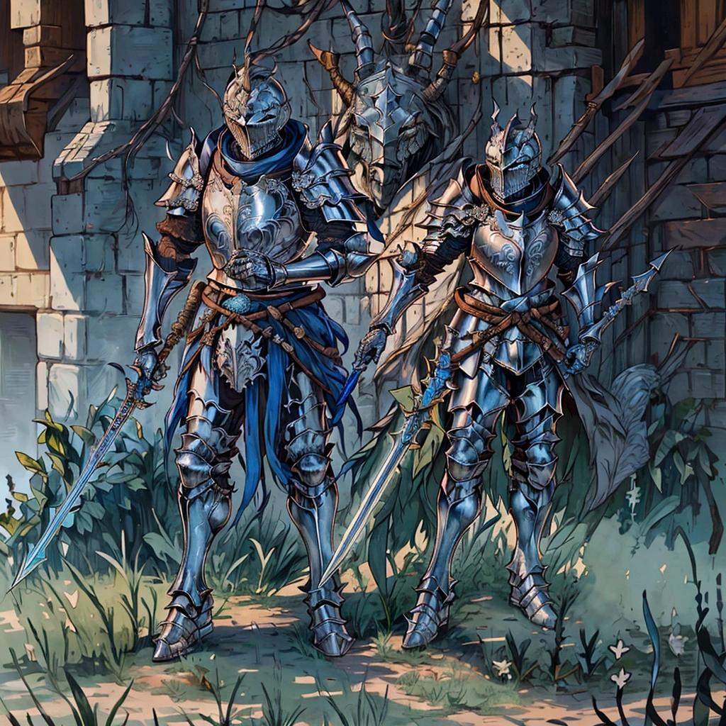 arafed knight in full armor holding a spear and shield, medieval armour, wearing full metal armour, knight wearing plate armor, medieval armor, armoured warrior, historical armor, medieval knight power armour, full steel armour, wearing full plate armor, wearing plate armour, steel armour, wearing full armour, armored knight, armor made of steel, armour merging with body, with armour