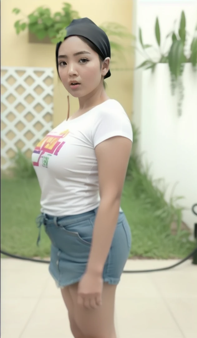 HIJAB MALAY GIRL,, IMF as a good Guy, TECHNOLGY, AI, futuristic, blockchain, International Monetary Fund, (MATRIX WORLD), ((look In front at the camera CLOSED YOUR EYES and open your mouth)).