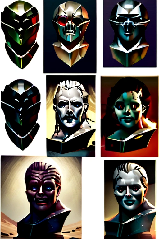 Draw a stone statue of armor with a strong, bloody face and bloody head, Science fiction horror art, sci-fi horror artwork, inspired by Aleksi Briclot, Fangs of the slaughter, horror fantasy art, Alexis Bricklot(Alexis Bricklot), horror concept art, veneno, Fantasy and horror art, Detailed illustration of 4K horror, Armor stone statue, full-body portraits,dark fantasy horror art