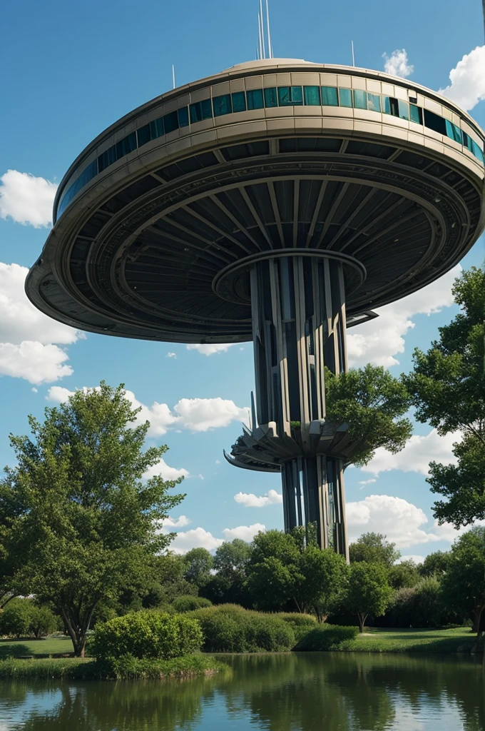 Generates a park that an alien ship falls 