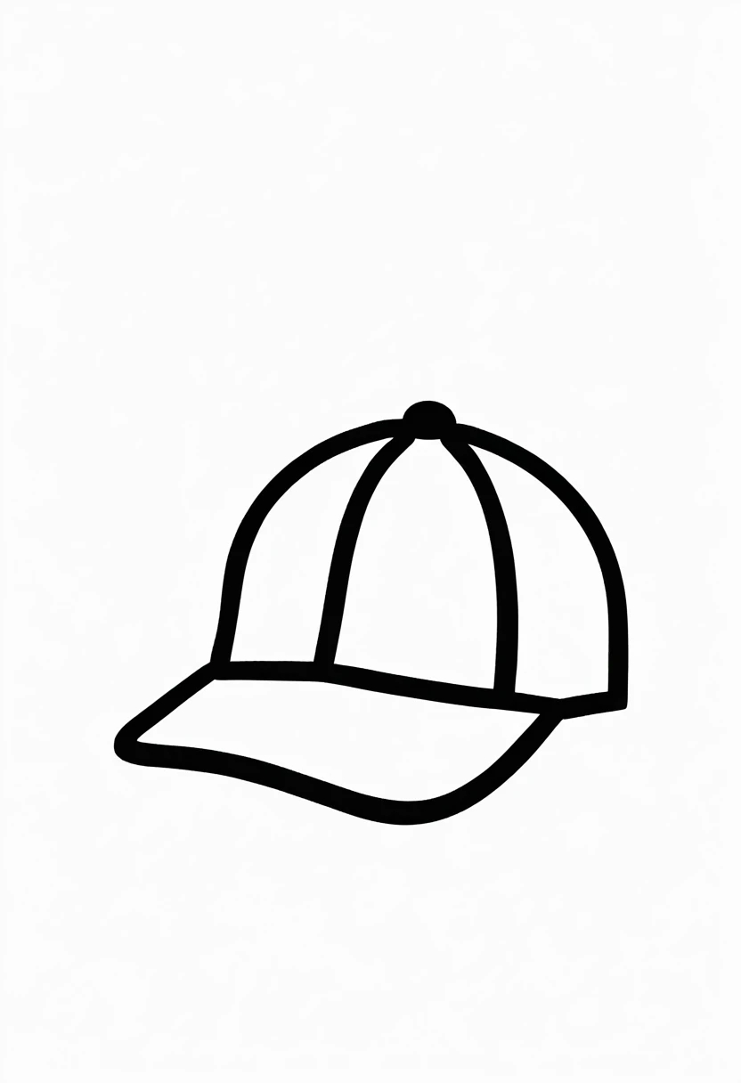 logo of a baseball cap, simple, sketch