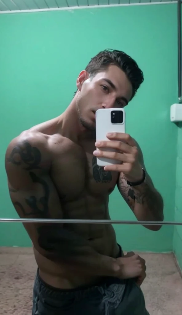 Beautiful man in selfie 