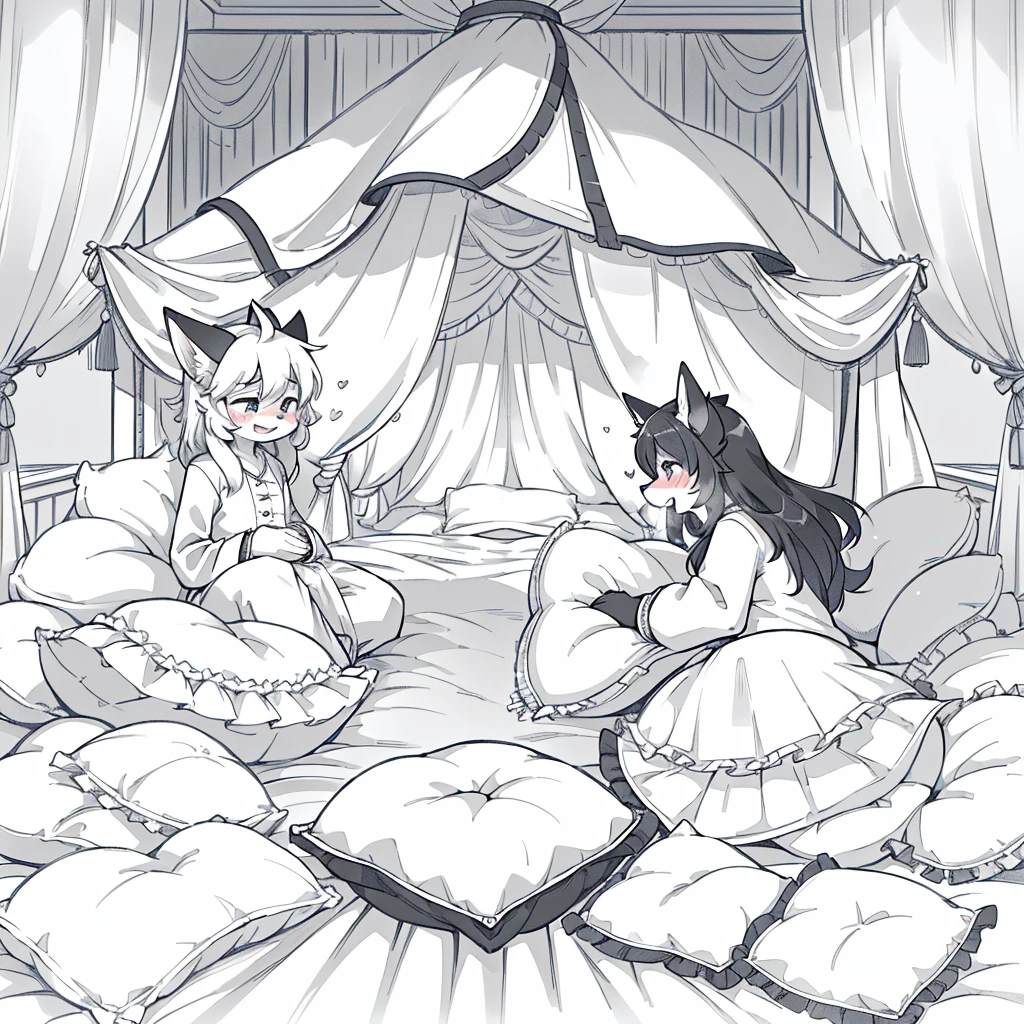 (masterpiece,best quality),my own, The Beast, , (适合任何Pillow背景的光影)), 穿着pajamas可爱女孩在Pillow上摆姿势 ,pajamas,Nature,, (blush),a smile,Pillow头,(很多Pillow),Soft cushion,(canopy bed),Soft pillow quotation,(Pillow损坏),很多Pillow,(Crotch rubbing),((Pillow驼峰)),(Pillow),(A tail),,(粉色Pillow),(Love around the protagonist),Steam,(Pillow头),(),(豪华Pillow),(Pillow),(palace),(Palace bedroom),(Pillow),柔软的Pillow,,(Classical European style bedroom ),(excited,shy person,Lack of expressiveness,),,,,best quality, masterpiece, ((Maximum resolution)), artwork, ,,,(Interior of the palace),(In the bedroom at night),(Deluxe Rococo Canopy King Bed),On a big and spacious bed,(the 女孩 is lying on the bed),Before bedtime,,,Luxurious curtains with ornate ruffles and ribbons surround the bed,((((There are many pillows piled on the bed)))),Detail of Quilt,Detailed bed sheets,Ruffled Bed Skirt,Deep Bed,Background with depth,pajamas , ((((大量的Pillow)))),详细的软Pillow,,(女孩正躺在许多柔软的Pillow上,周围有许多Pillow),(Pillow上有液体),Sweat,saliva,Splashing urine,Pillow上和床上有水迹,快乐的女孩们穿着pajamas和Pillow打架 。Many small feathers fluttering、Long sleeve, 带褶边和缎带的长裙pajamas、In a huge, 宽大的canopy bed、Soft pink sheets and quilt、色彩鲜艳的柔软Pillow、很多带褶边的Pillow和带褶边的床裙、Soft toned bed、Ruffled curtains around the bed.。Delicate face。Background with depth,FORTUNES,fox girl