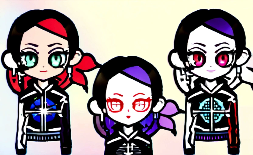 Red hair、Black battle suit、Gothic Punk、sit ,Anime samurai design, Cross bones, skull, Streetwear Design, vector, Horror style, Complete Design, Only 6 colors, Solid Color, No shadow, Complete Design, sticker, Vibrant colors, White background.Super beautiful illustrations,(((Beautiful and delicate hair))),(((Beautiful and delicate face))),(((Beautiful and delicate background))),(((Beautiful and delicate hair))),(((Beautiful and delicate face))),(((Beautiful and delicate background))),midsummer、beach black hair、Bangs、Strabismus