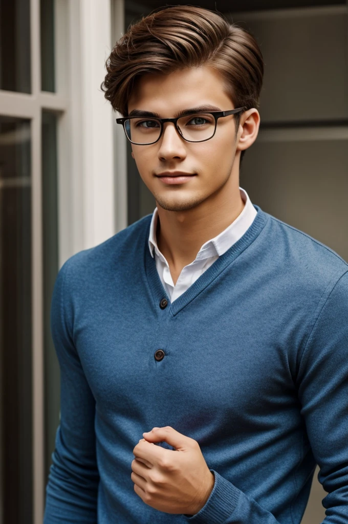 Handsome young man wearing glasses