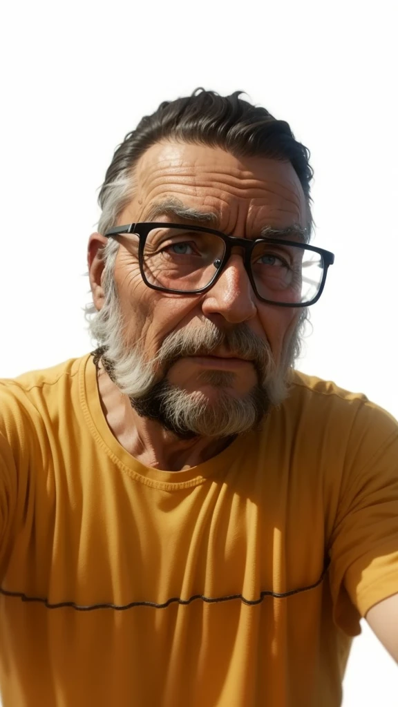 An old farmer in a dystopian future, struggling to produce food on the farm, Controlled by large corporations, We have to deal with chemical pesticides and a lack of natural resources, Dreaming of simpler, more sustainable times.