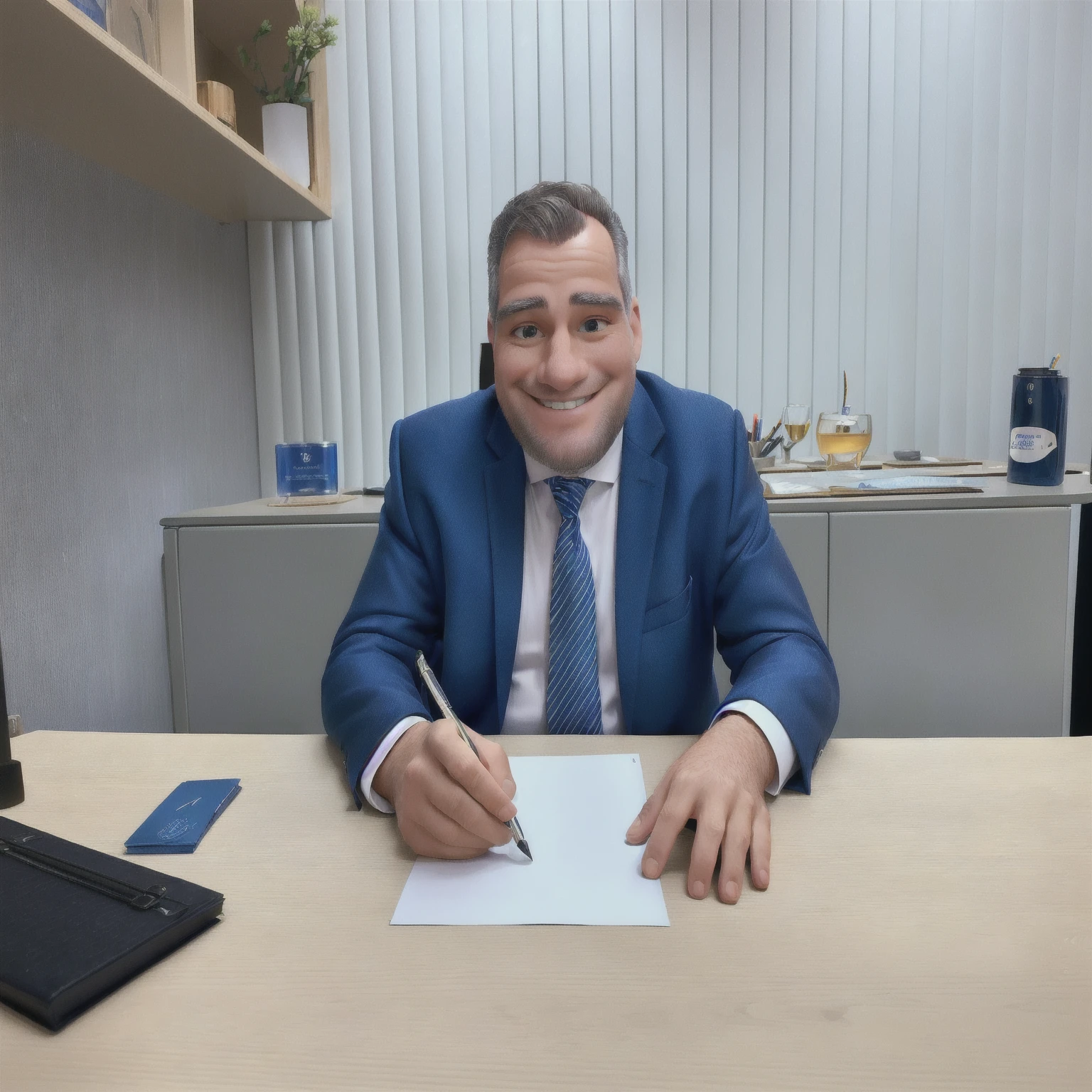 smiling man in a blue suit sitting at a table with a pen and paper, Ed Durmisevic, astor alexander, 2. stealing cigarettes, Riabovitchev, Linha Yesilbas, captured on canon eos r 6, Vitali Bulgarov, photo from 2022, jama jurabaev, elias chatzoudis