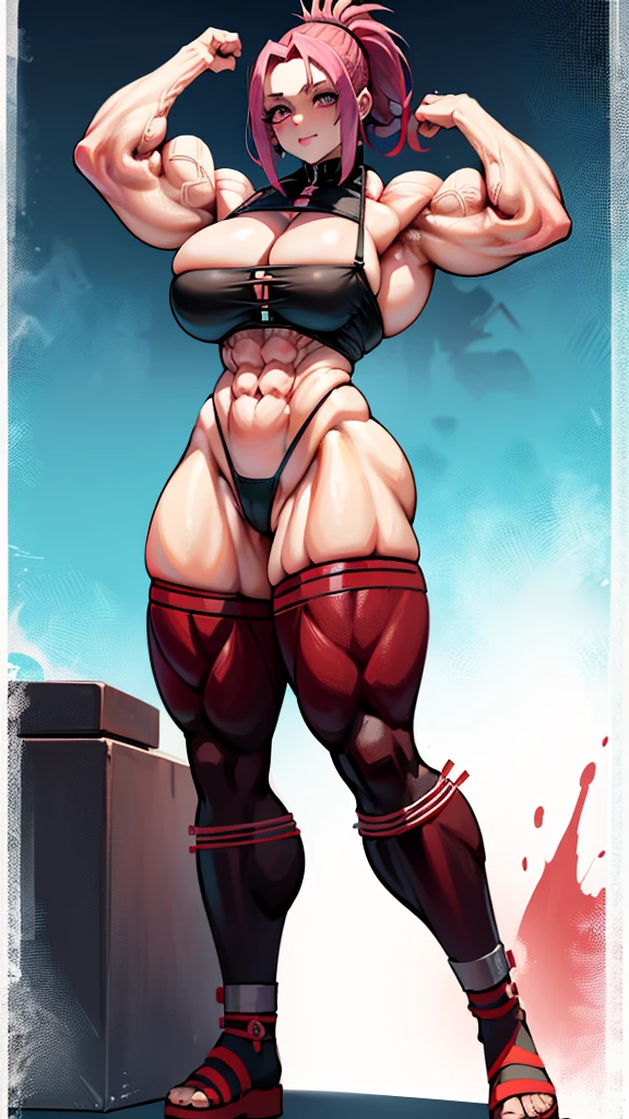 ((bloodstains)), ((respingos de bloodstains)), ((bloodstains nas roupas)), ((mancha de bloodstains)), hospital, (nurse uniform), (has an electric saw), (zombie's), absurderes, foto RAW, extremely delicate and beautiful, Masterpiece artwork, muscular woman, Aparencia Sakura Haruno, extremamente musculosa extremely large physique, extremely muscular legs, extremely muscular arms, Sakura Haruno from Naruto,extremely large physique, very muscular,best qualityer, ultra-high resolution, 32k, hyper realist, ultra-detailed, Detailed Description, skin fair, 20 year, crying mole, 耳环, Colossal, short medium hair, wavyhair, evil smile, full body shot, sakura haruno, bloodstains, muito bloodstains,