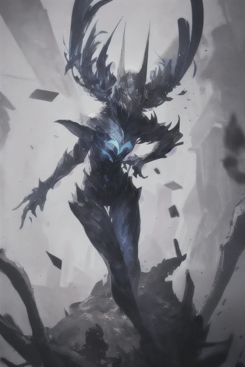 chedevr,Best quality at its best, high quality, (dark invisible creature，He has a dark blue glow and black eyes.，Surrounded by darkness:1.2), (darkness:1.2), bottomless, photo, award winning, depth of field, HDR, extremely detailed，trends on ArtStation，CGSociety Trends，difficult，high detail，