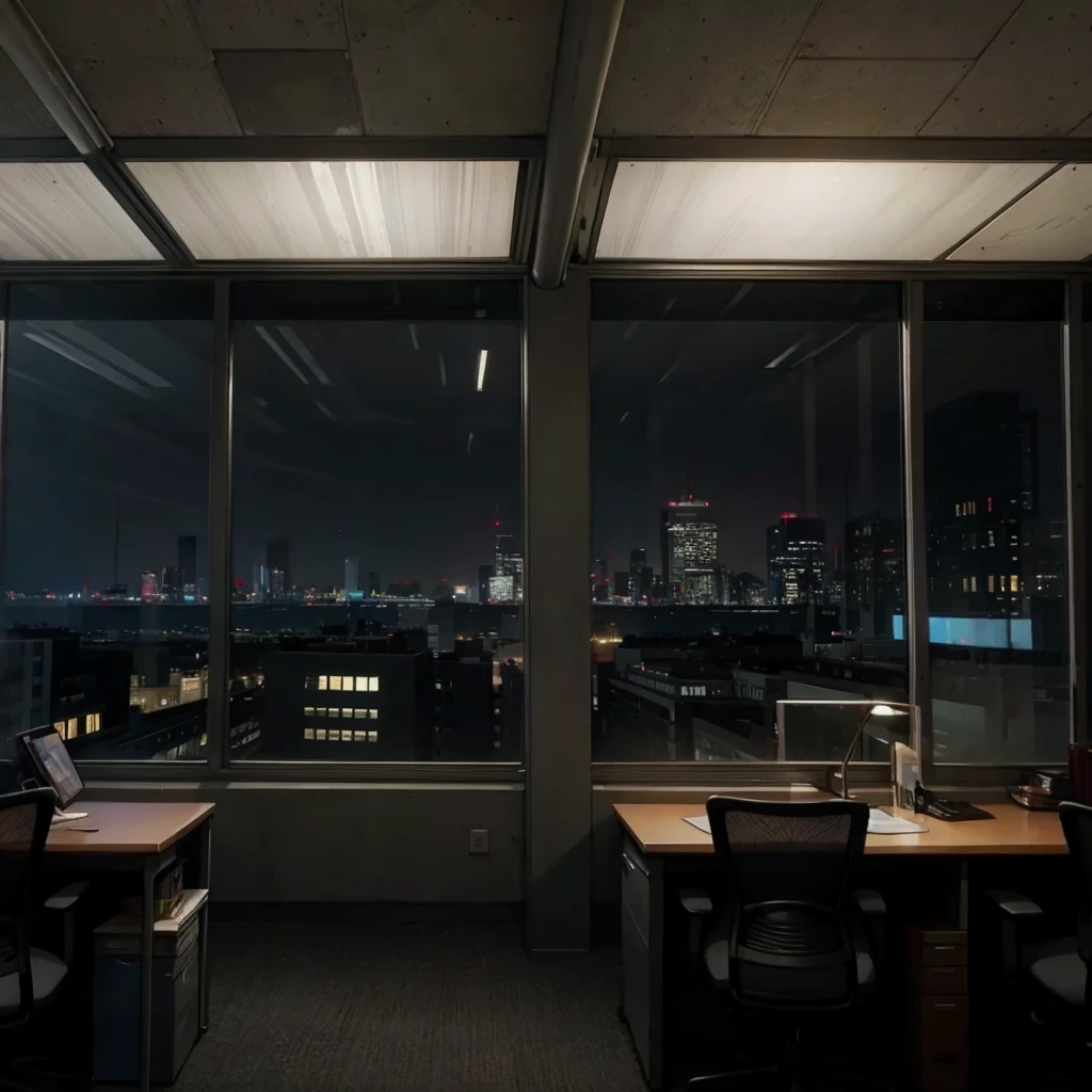 office at night