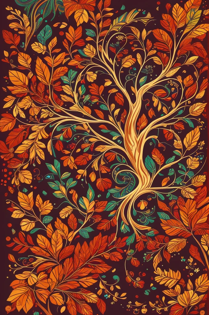 circular tree,four seasons,spring,summer,autumn,winter,leaves,roots,branches,trunk,ornate border,decorative,digital illustration,artwork,movement,time,swirling background,dark background,vibrant colors,natural,life cycle,growth,change,nature,life,peace,harmony,spirituality,symbolism,digital art,illustration,painting,graphic design,art,design,digital media,online art,visual art,fine art,fantasy