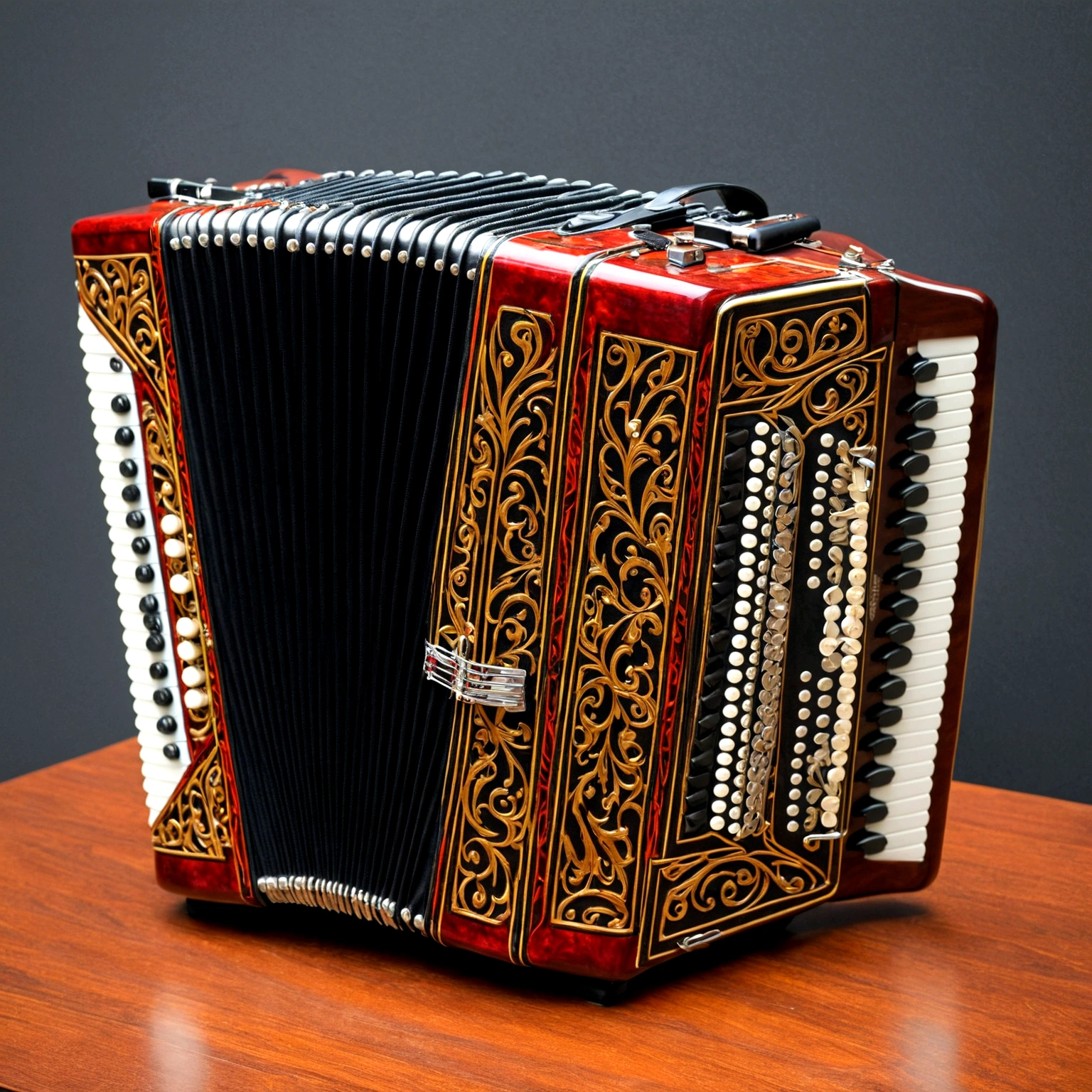 Musical instrument Accordion, accordion on a table