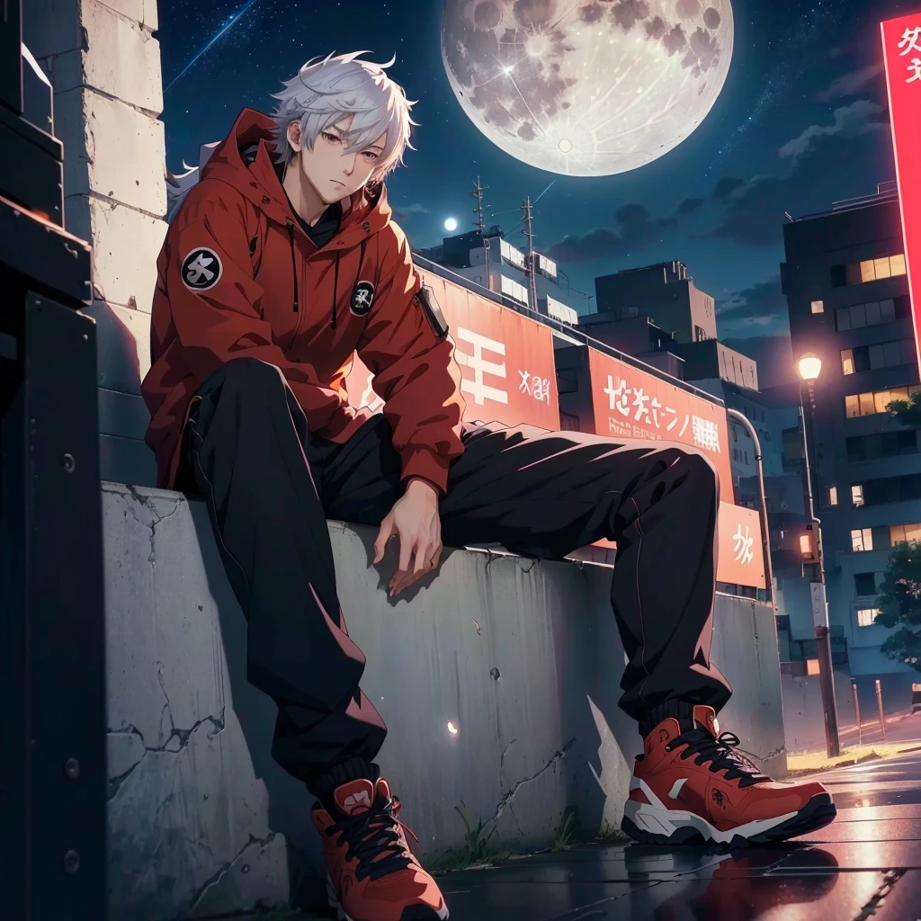 anime guy sitting on a wall with a full moon in the background, best anime 4k konachan wallpaper, 4k anime wallpaper, badass anime 8 k, anime art wallpaper 8 k, anime style 4 k, anime wallpaper 4 k, anime wallpaper 4k, anime art wallpaper 4k, anime art wallpaper 4 k, 4 k manga wallpaper, anime wallaper