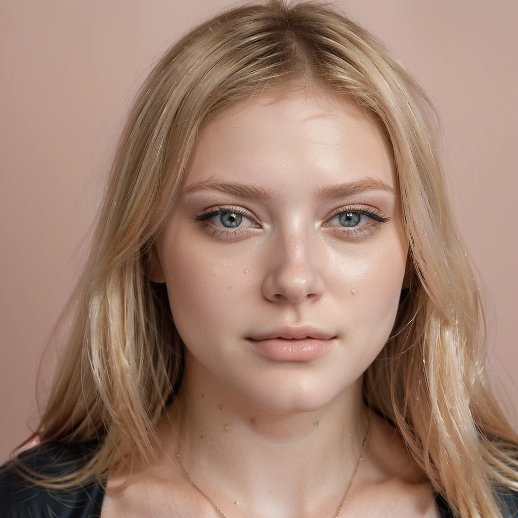 une femme blonde age 22 (ultra realiste) (meilleure qualité)4k, (ultra détaillé)net, machoire dessiner, joue fine ,(cheveux long blond ébouriffés),(illustration), (1fille), beaux bleu en amande détaillés,beau visage délicat, fin ,Flottant,(saturation élevée),(éclaboussures colorées) vue du visage