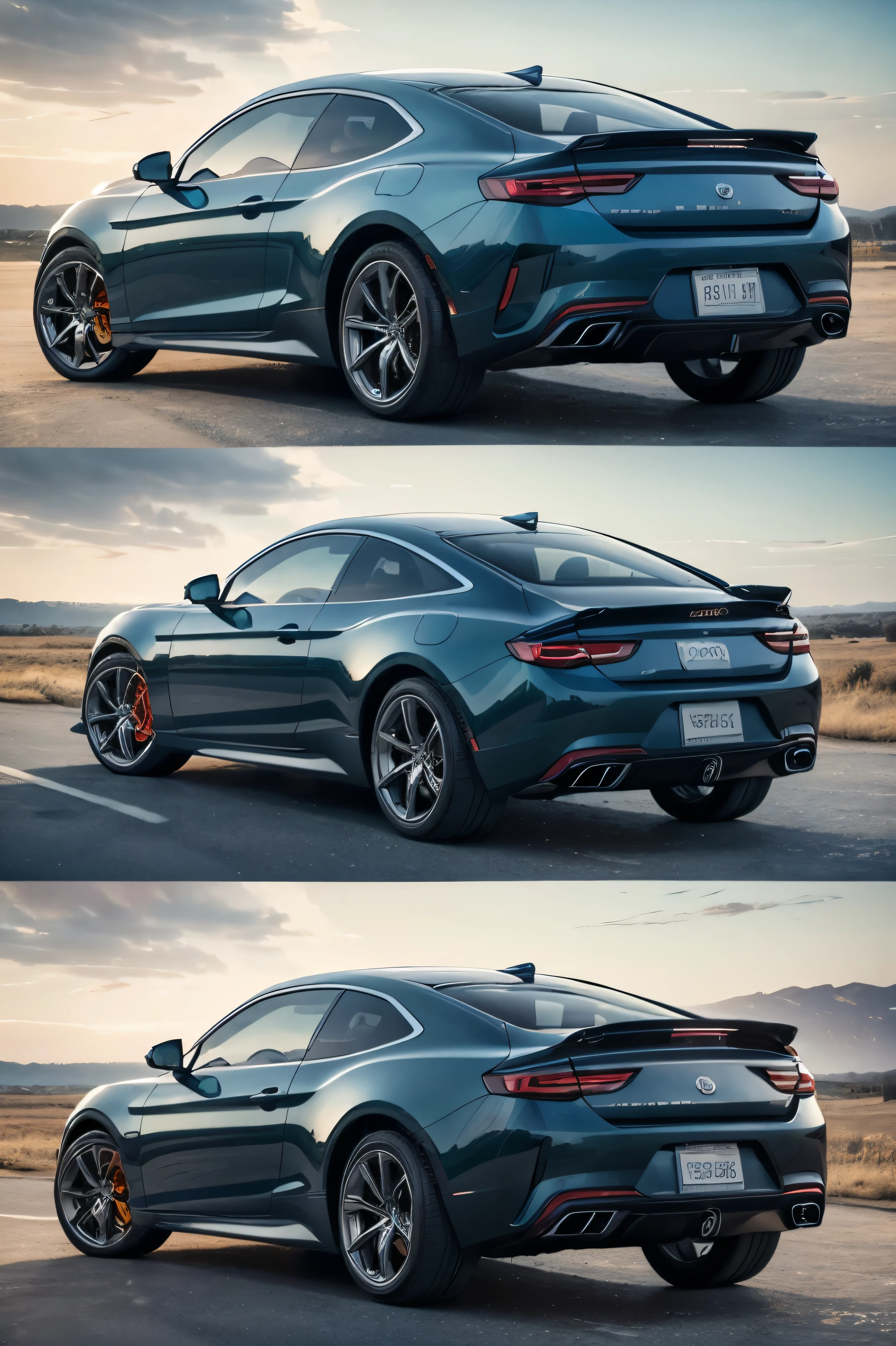 Create a hero banner image for a used car marketplace website. The design should be clean, modern, and visually appealing, incorporating the following elements and colors: Primary - #406836, Secondary - #54634D, Primary Container - #C0EFB0, and Secondary Container - #D7E8CD. Key elements to include: 1. A full-width background image of a sleek, modern car, prominently displayed. 2. A dark green overlay with a slightly transparent effect to enhance visual appeal. 3. Ensure the overall design is spacious, professional, and aligns with the color scheme provided. 4. The hero banner should convey a sense of reliability and excitement, inviting users to explore the marketplace and find their ideal car.