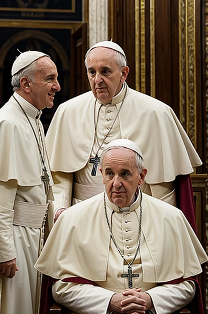 Pope Francis dressed in Captain America's uniform